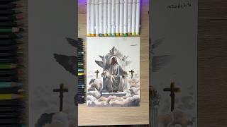 Drawing JESUS ​​sitting on his throne  #art #drawing #jesus