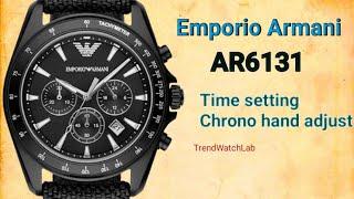 How to set time on Emporio Armani AR6131 | Chronograph hands adjust