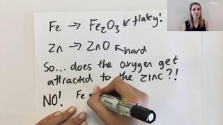 Galvanising zinc explanation, sacrificial protection GCSE metals chemistry