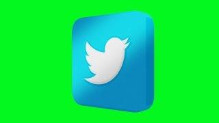 Twitter Logo Green Screen Animated 3D