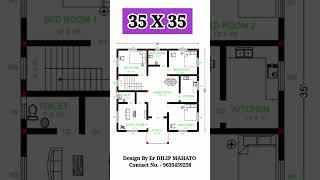 #35x35 House plan ! 35 by 35 ghar ka naksha  #shorts #viralshort #building_plan #engineer_mahato