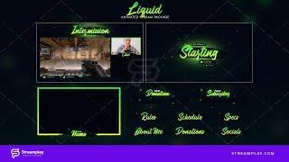 Liquid Modern Animated Twitch Overlays, Scenes and Webcam