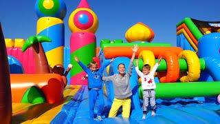 Vlad and Niki in The World Biggest Bounce House for kids