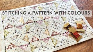 Your next slow stitching project? Stitching a geometric pattern with colours!