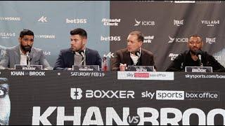 AMIR KHAN & KELL BROOK GET PERSONAL, AS BOTH TEAMS GO RIGHT AT IT / (FULL & UNCUT PRESS CONFERENCE)