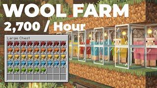 Efficient Wool Farm for 1.21 Minecraft (2700/Hour)