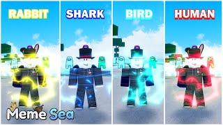 AKU MENCOBA MENGUNAKAN SEMUA RACE YANG ADA DI MEME SEA ! #roblox #game #memesea