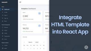 Integrate any HTML Template into React Application - (#AdminKit, #AdminLTE)