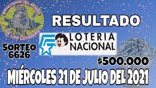 RESULTADOS LOTERÍA NACIONAL SORTEO #6626 DEL DÍA MIÉRCOLES 21 DE JULIO 2021 /LOTERÍA DEL ECUADOR/