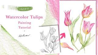 How to Paint TULIPS / Tutorial / You can Download this sketch