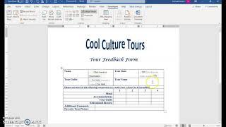 Word Module 10 Cool  Tours