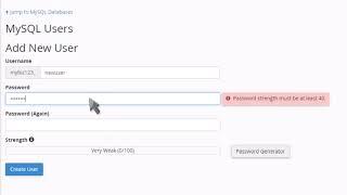 cPanel: How to Create a MySQL Database User