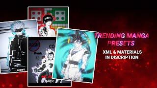 TRENDING MANGA PRESETS & XML | ALIGHT MOTION | LINKS #1 #mangaedit #presetalightmotion