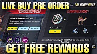 LIVE PURCHASE PRE ORDER 1 TO 50 RP PUBG MOBILE/BGMI | A12 ROYALE PASS PRE ORDER EVENT