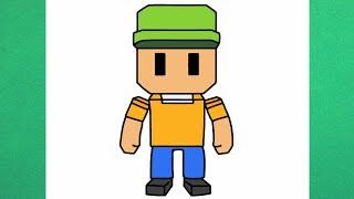 Como dibujar a Pixel Guy de Stumble Guys