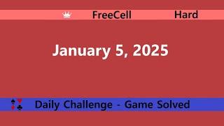 Microsoft Solitaire Collection | FreeCell Hard | January 5, 2025 | Daily Challenges