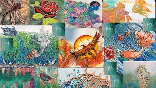 6. Showreel of Embellished Fluid Art ! by Taslima Maya Art #acrylicpouring