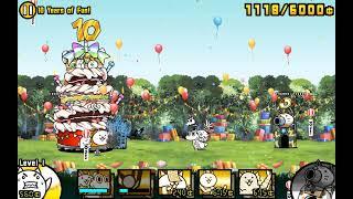 Battle Cats - Never knew anniversary birthday cat is a metal enemy!
