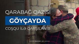 Qarabağ qazisi Göyçayda coşqu ilə qarşılanıb