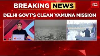 Delhi Minister Parvesh Verma On Boat, Takes Stock Of Yamuna | Delhi Govt's Clean Yamuna Mission