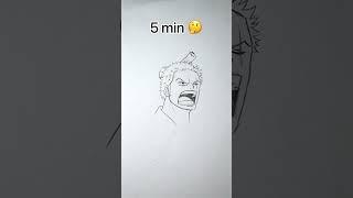 How to Draw Zoro in 10sec, 10mins, 10hrs #shorts