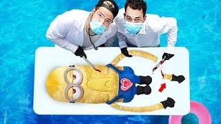 DRONE CATCHES MEGA MINIONS POOL SURGERY of DESPICABLE ME 4 in REAL LIFE!