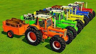 TRANSPORTING BULLS, COLORED URSUS & VALTRA TRACTORS WITH MAN TRUCKS - Farming Simulator 22