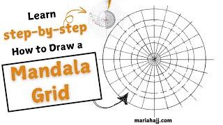 Learn how to draw a mandala grid in a step by step tutorial