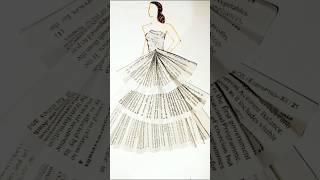 DressArt with book pages#art #shorts #shortsfeed #satisfying #fashionart