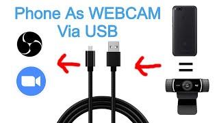 How To Use Smartphone Camera as Computer WEBCAM via USB for OBS or Zoom