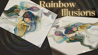 #252 Rainbow Illusions Palette Transfers | Acrylic Pour Painting | Abstract | Fluid Painting