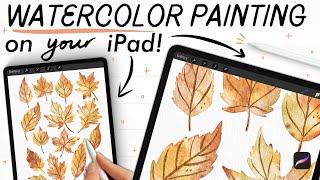 Let’s paint fall leaves in PROCREATE  (digital watercolor painting on your iPad!)