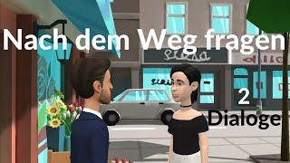 Learn German with dialogues // 2 dialogues: ask for the way