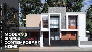 Modern & Simple Contemporary Home at Thiruvamkulam | Concepts Design Studio