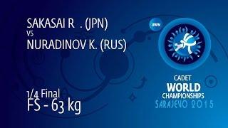 1/4 FS - 63 kg: K. NURADINOV (RUS) df. R. SAKASAI (JPN), 7-3