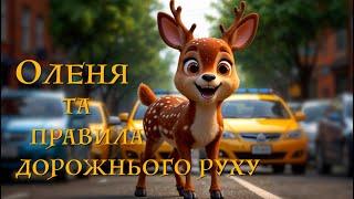 ОЛЕНЯ ТА ПРАВИЛА ДОРОЖНЬОГО РУХУ / світлофор і пешохідний перехід / мультик українською мовою