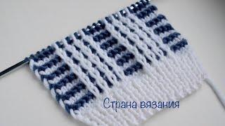 Узоры спицами. Двухцветный узор. Knitting patterns. Two-tone pattern.