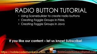 JavaFX Tutorial - Radio Buttons and ToggleGroups