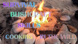 Survival Bushcraft Skills - In the wild | Campfire Cooking| Nature (4k)