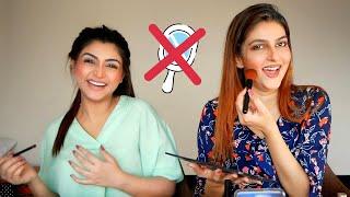 NO MIRROR MAKEUP CHALLENGE | with Momina Sundas