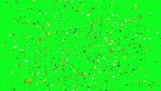 Golden Confetti Explosion Green Screen l HD