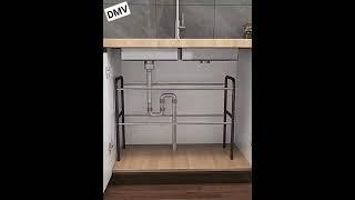 Extendable Stainless Steel Kitchen Organizer Under Sink Rack Kitchen Storage ShelfRacks RakSerbaguna