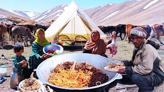 Surviving in the Highest Mountain of Afghanistan | Shepherd Mother Cooking Traditional Kabuli Palif
