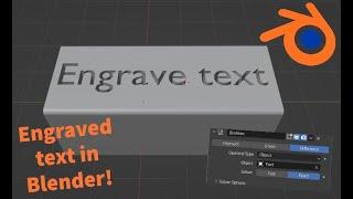 How to Engrave Text into Objects in blender!