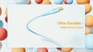 CableCreation Soft Silicone USB C to USB C Cable | Blue Summer Color
