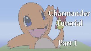 Minecraft Pixel Art Tutorial:How to make Charmander Tutorial Part 1 (Pokemon)