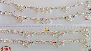 Silver New anklets designs with weight and price 2025