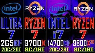 Intel i7 14700KF vs Ryzen 7 9700X vs Ultra 7 265KF vs Ryzen 7 9800X3D -- CPU Comparison 2024....