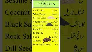 Common Spices for Cooking with Urdu Meaning | Kitchen Spices Vocabulary | Smart Study Zone | Part 3