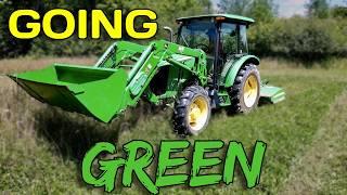 Mowing Grass with an 85 Horsepower Tractor